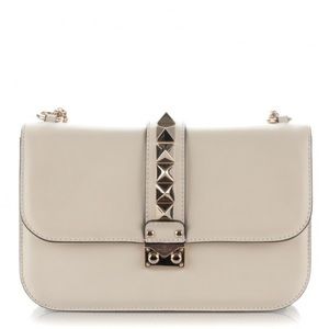 VALENTINO Vitello Medium Glam Lock Rockstud Flap